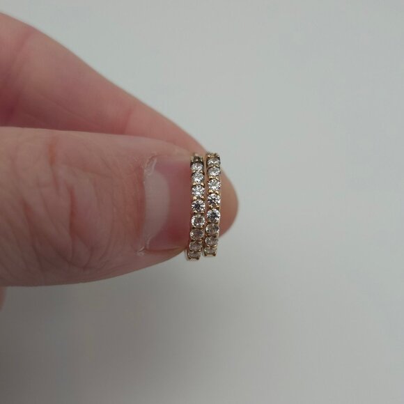 Jewelry - Rose Gold Over Sterling Silver Cubic Zirconia Hoop Earrings A419